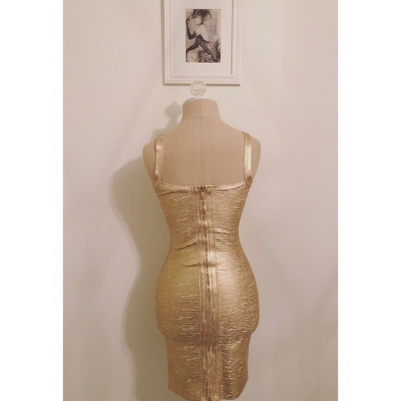 NWOT Athina Gold & Pink Bandage Dress - Picture 2 of 8